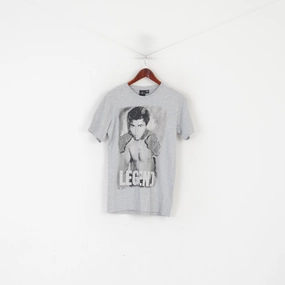 Cedarwood State Men XS Shirt Gray Cotton Muhammad Ali Celebry Icons Top Fit Design NoSideSeam