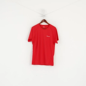 Low Profile Collar Raw Hem Finish Champion Men XL Shirt Red Training Activewear Sport Crew Neck Jersey Top