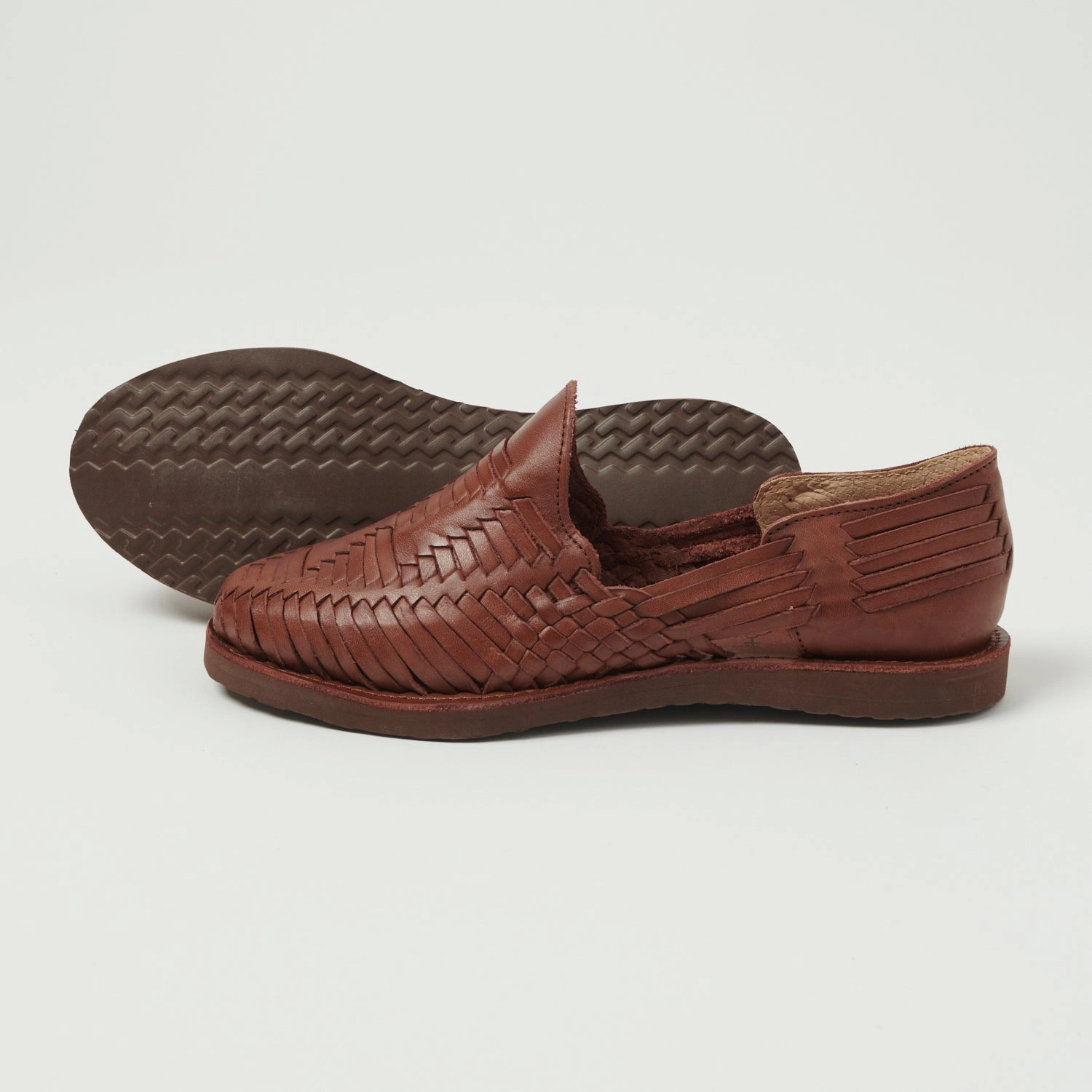 Chamula Cancun Woven Huarache Shoe - Brown Festival Walk Free Guard