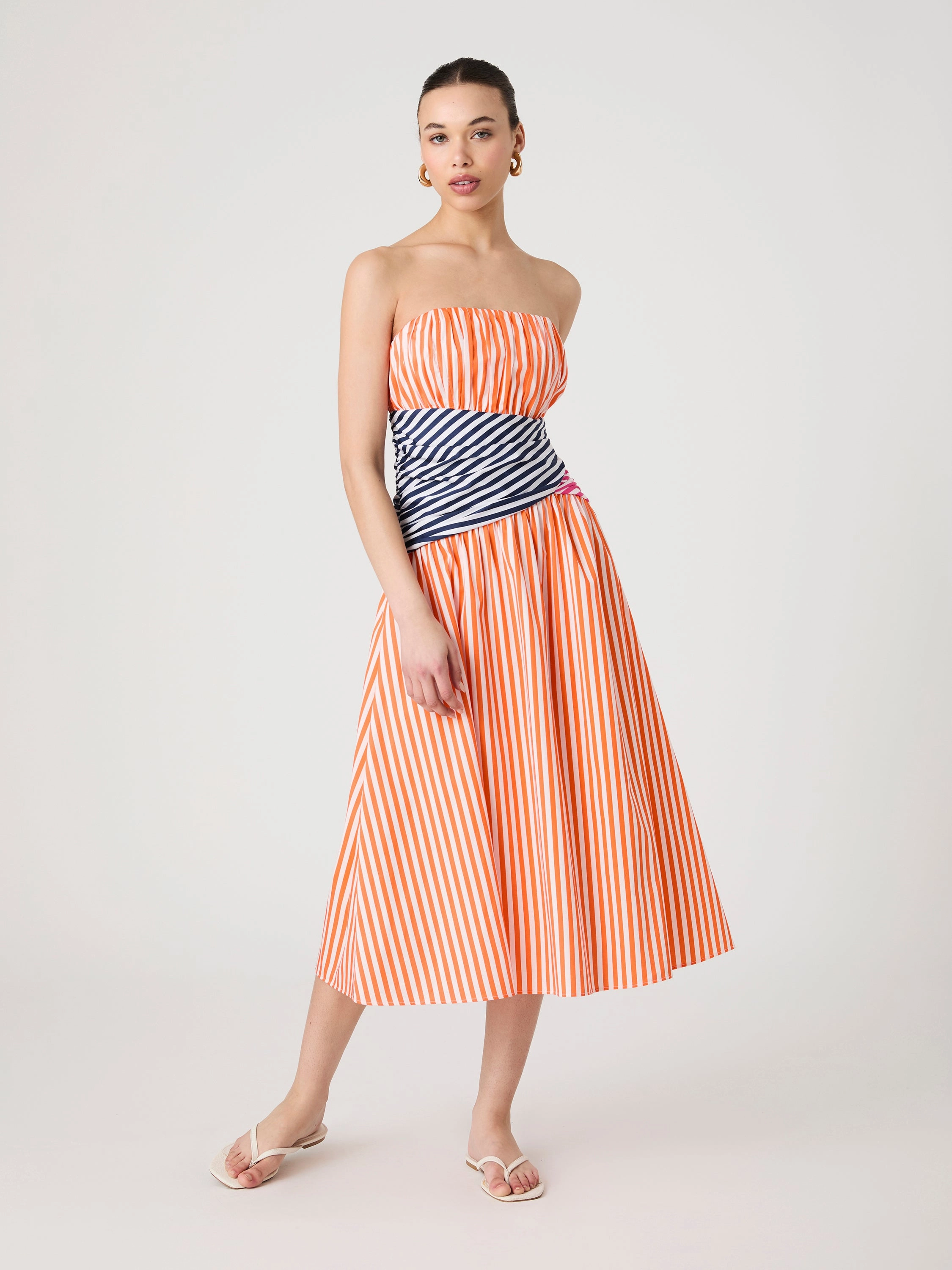 Alexis Stripe Strapless Midi Dress Smart Style