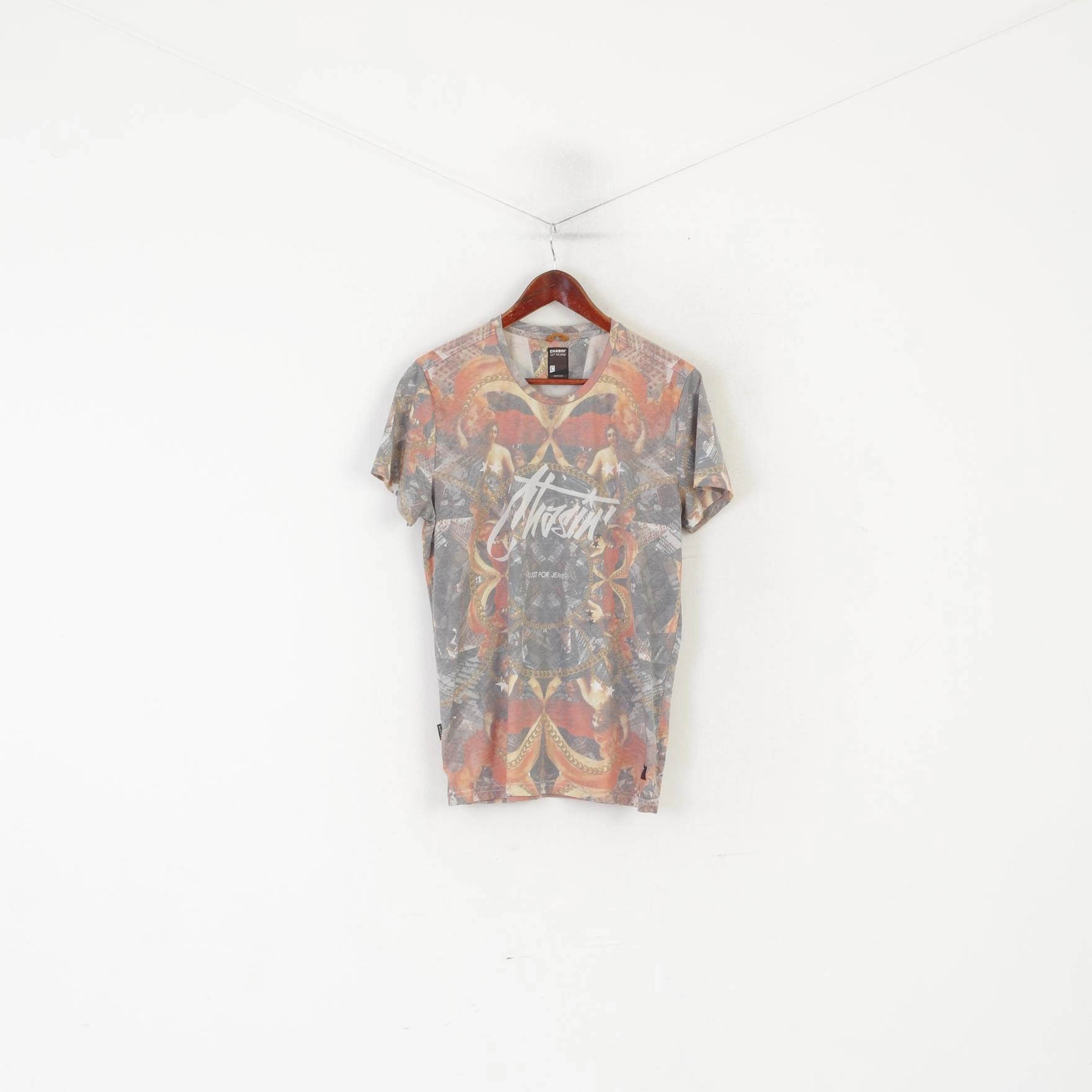 Unisex style Smooth Neckline Chasin Men L (M) Shirt Multi Printed Michelangelo Crew Neck Just For Jeans Top