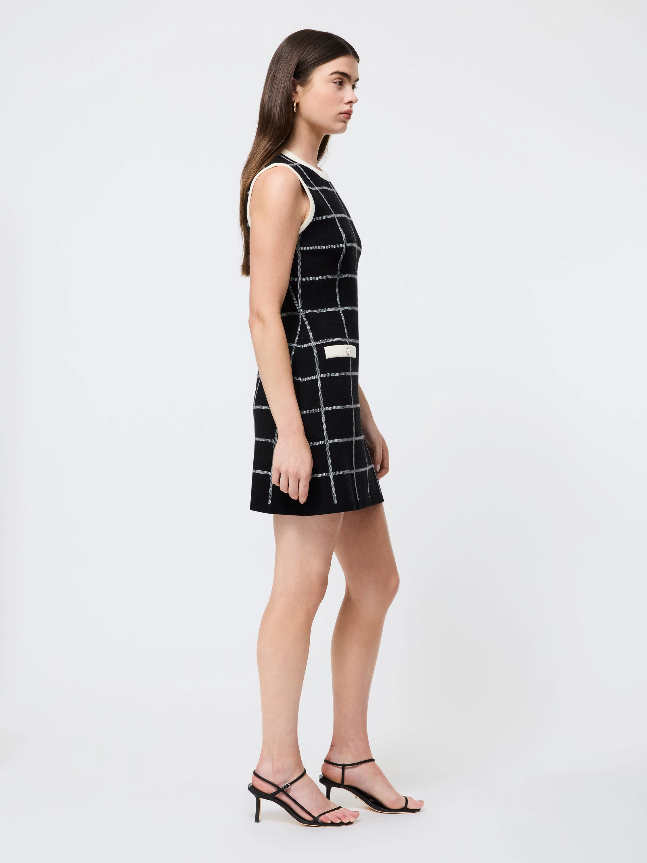 Grace Base Check Sleeveless Crew Dress