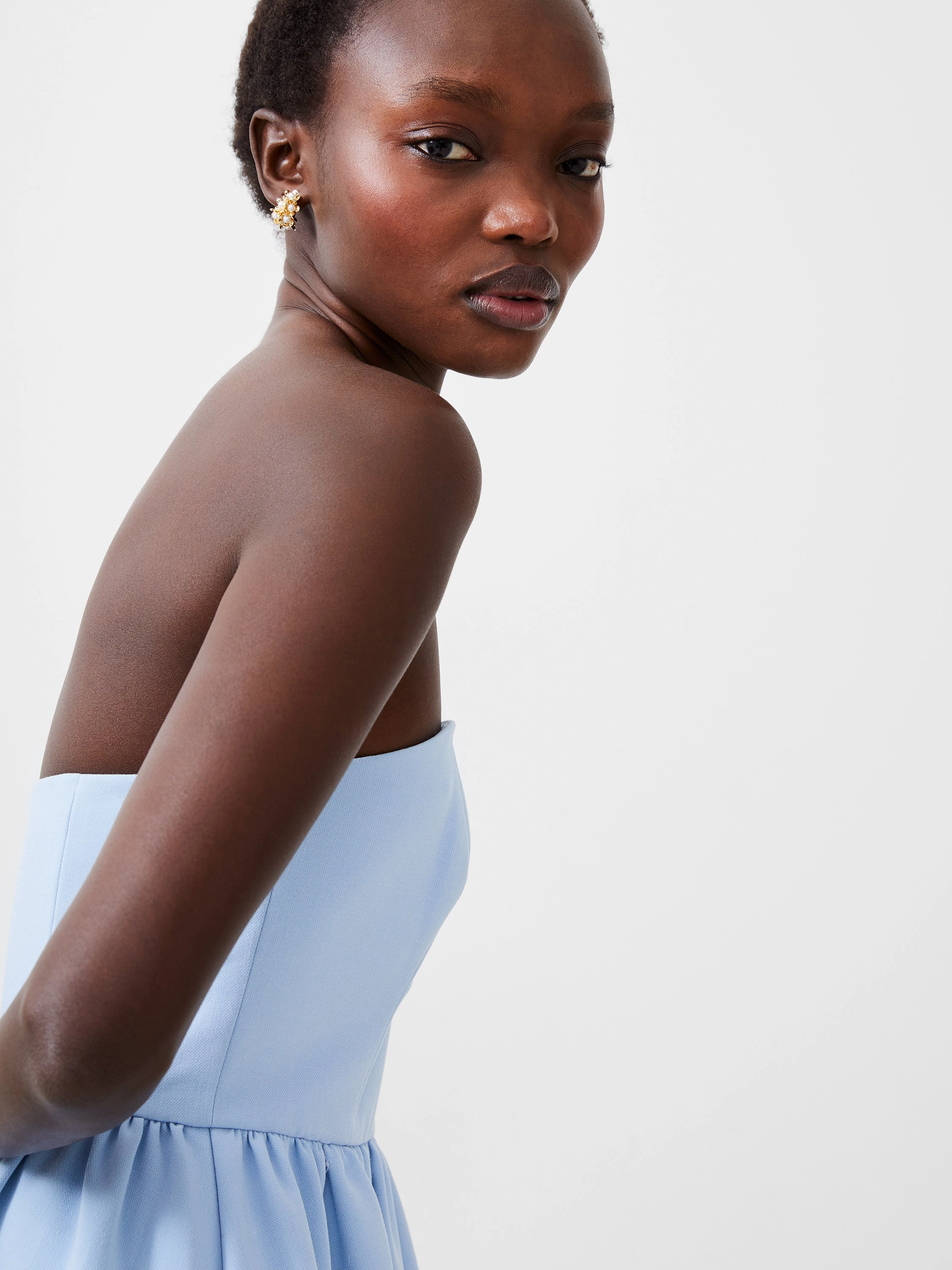 Timeless Look Whisper Strapless Peplum Dress