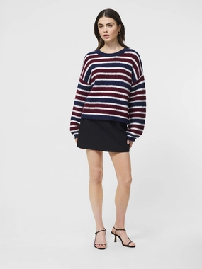 Simple Aesthetic Classic Comfort Chunky Alpaca Striped Sweater