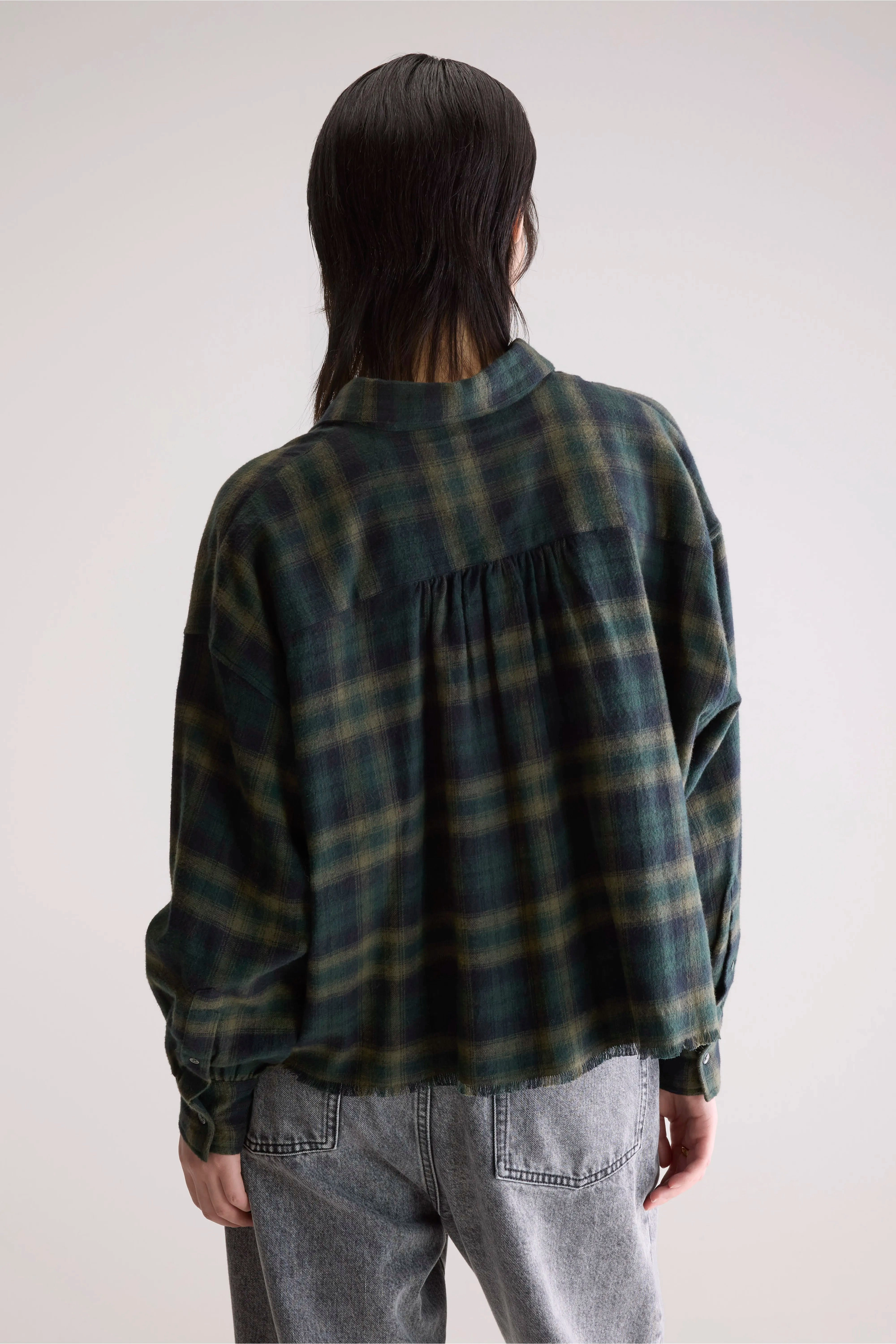 Kraft cropped shirt (252 / W / CHECK A) anniversary wear Outdoor Fit