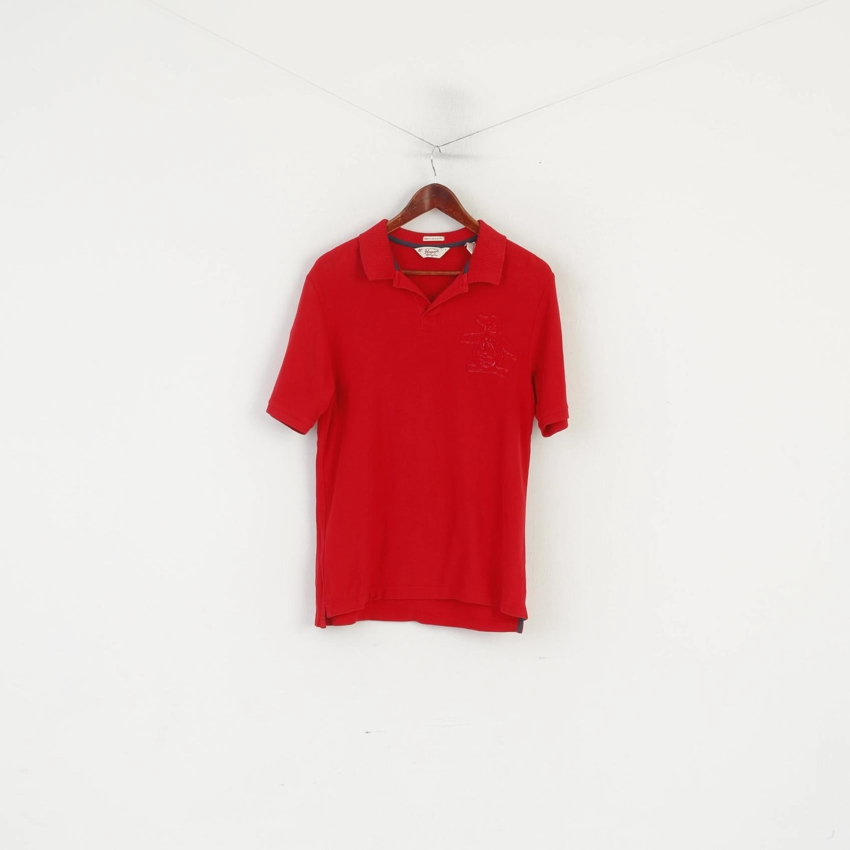 Elegant and Relaxed Penguin Men S Polo Shirt Red Cotton Heritage Slim Fit Stretch Short Sleeve Top