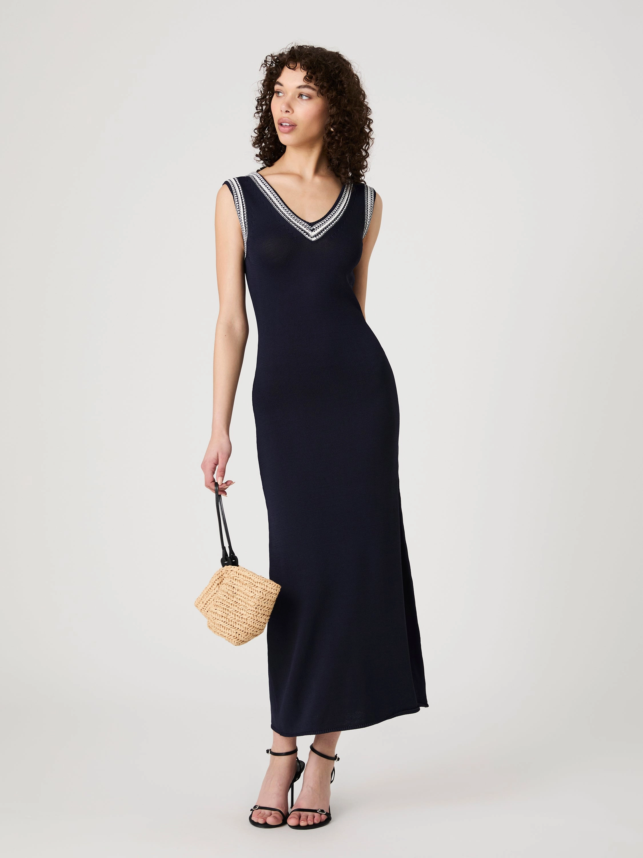 Sage Knit V-Neck Midi Dress Smart Pairing Country View