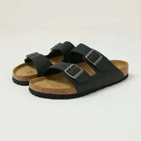 Birkenstock Arizona Suede Leather Sandal - Black Open Sides Walk Style