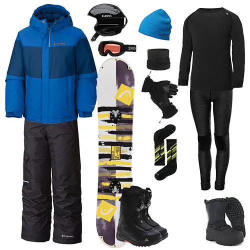 Columbia The Works Package w/ Bibs - Boy's Snowboard Comfort Wearable Flat Seams