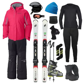 Durable Stitching Columbia The Works Package w/ Bibs - Girl's Ski