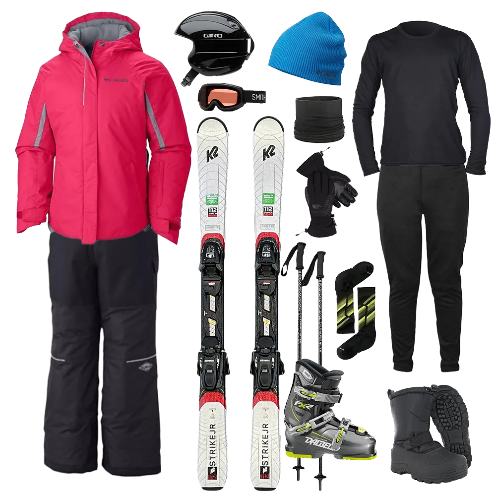 Durable Stitching Columbia The Works Package w/ Bibs - Girl's Ski