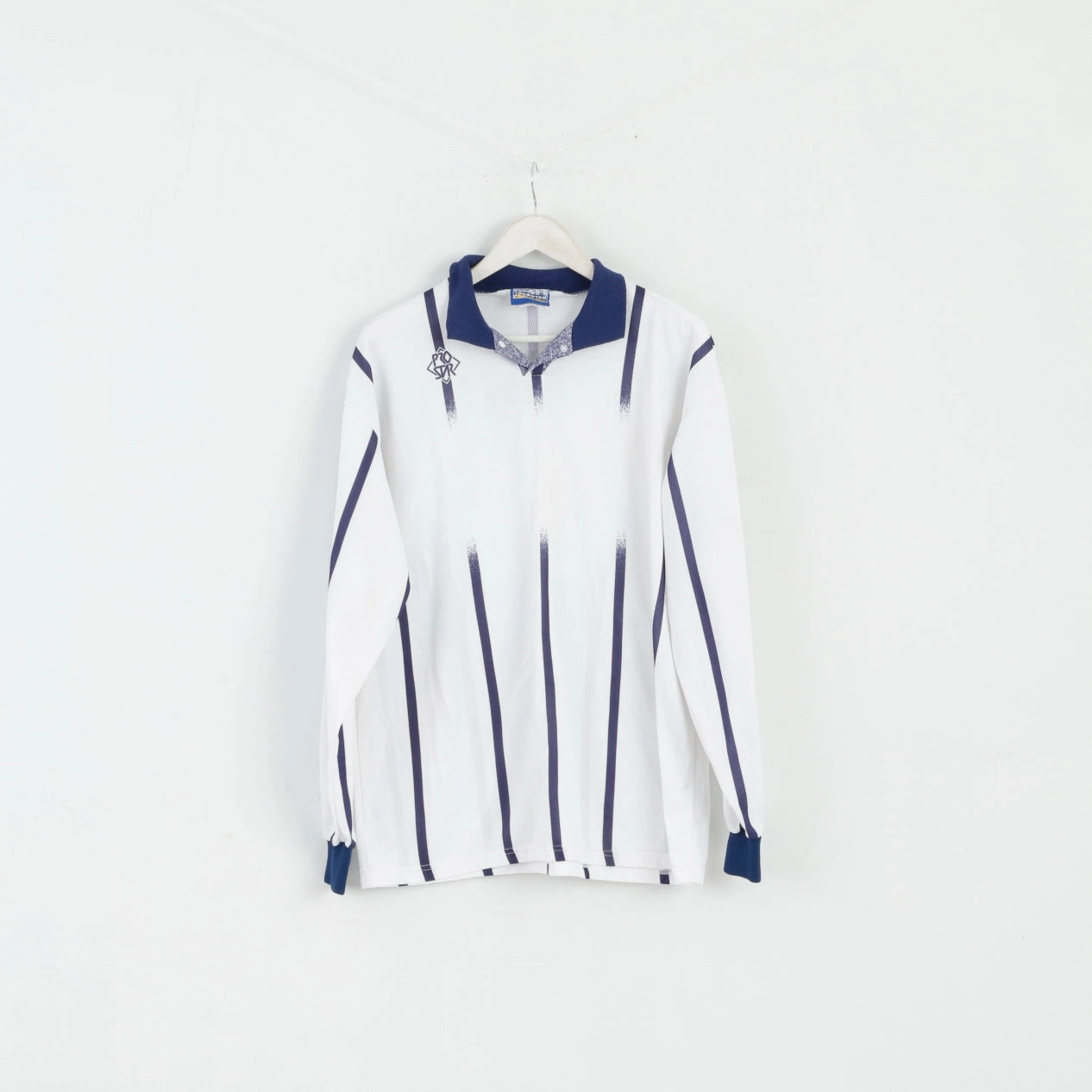 Chilly Comfort Active Trend Look PROSTAR Team Spirit Men XL Polo Shirt White Football Long Sleeve Retro Top