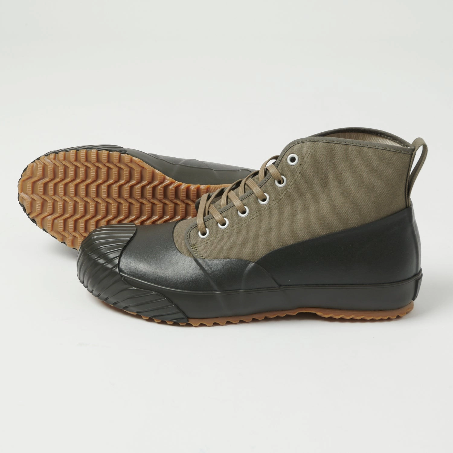 Moonstar 'Alweather' Rubber Covered Hi-Top Sneaker - Olive Fresh Pair Eco Friendly Sole