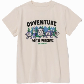 Youth Adventure With Friends Camp Tee Breathable wear Simple Wear