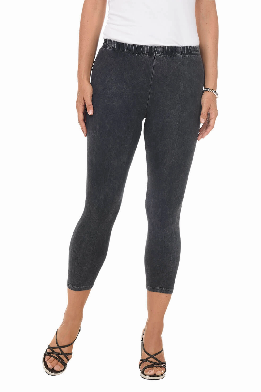 Mineral Wash Capri Legging Breathable Lining Performance Ready