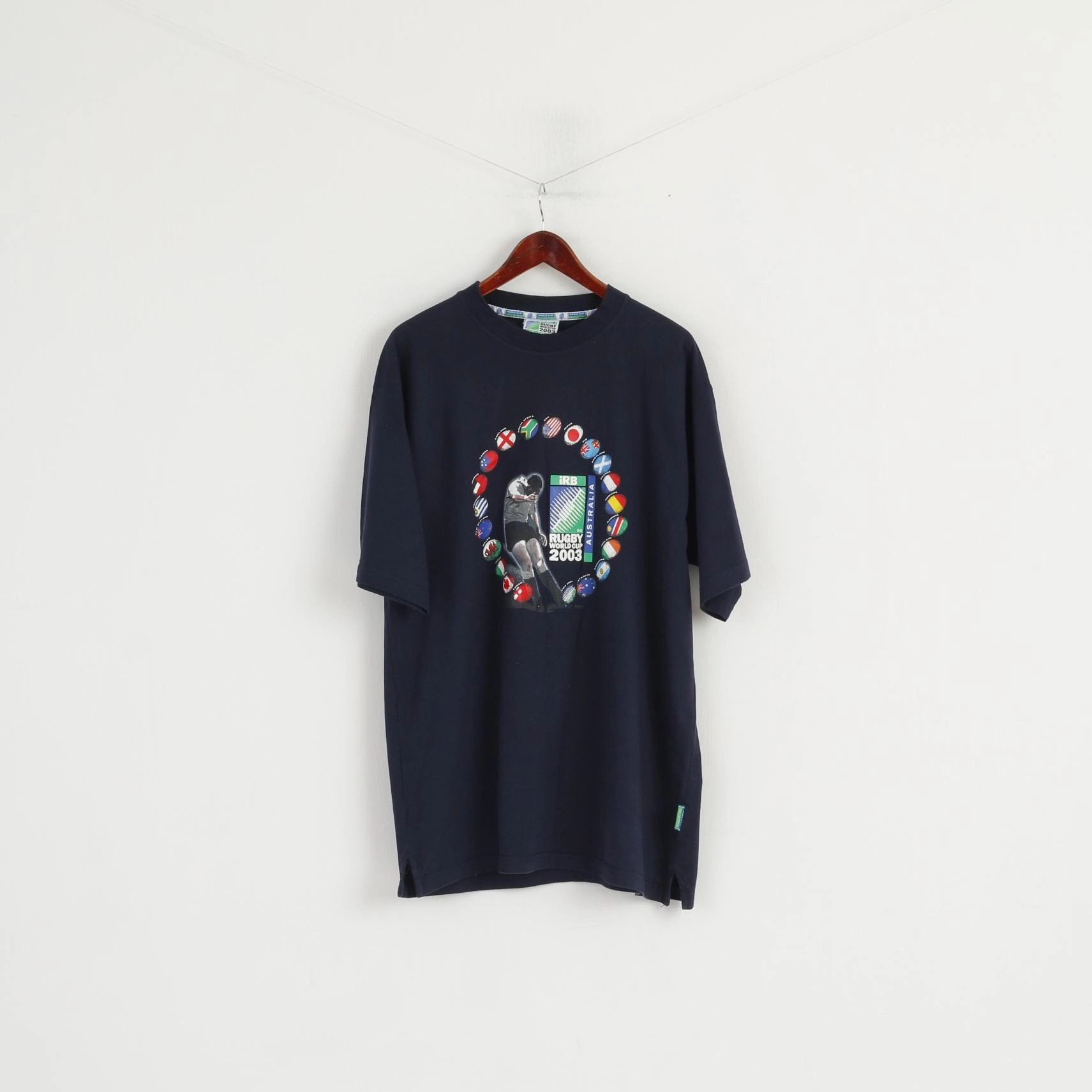 Effortless Look Coper Men XXL T-Shirt Navy Rugby World Cup 2003 Official IRB Australia Top