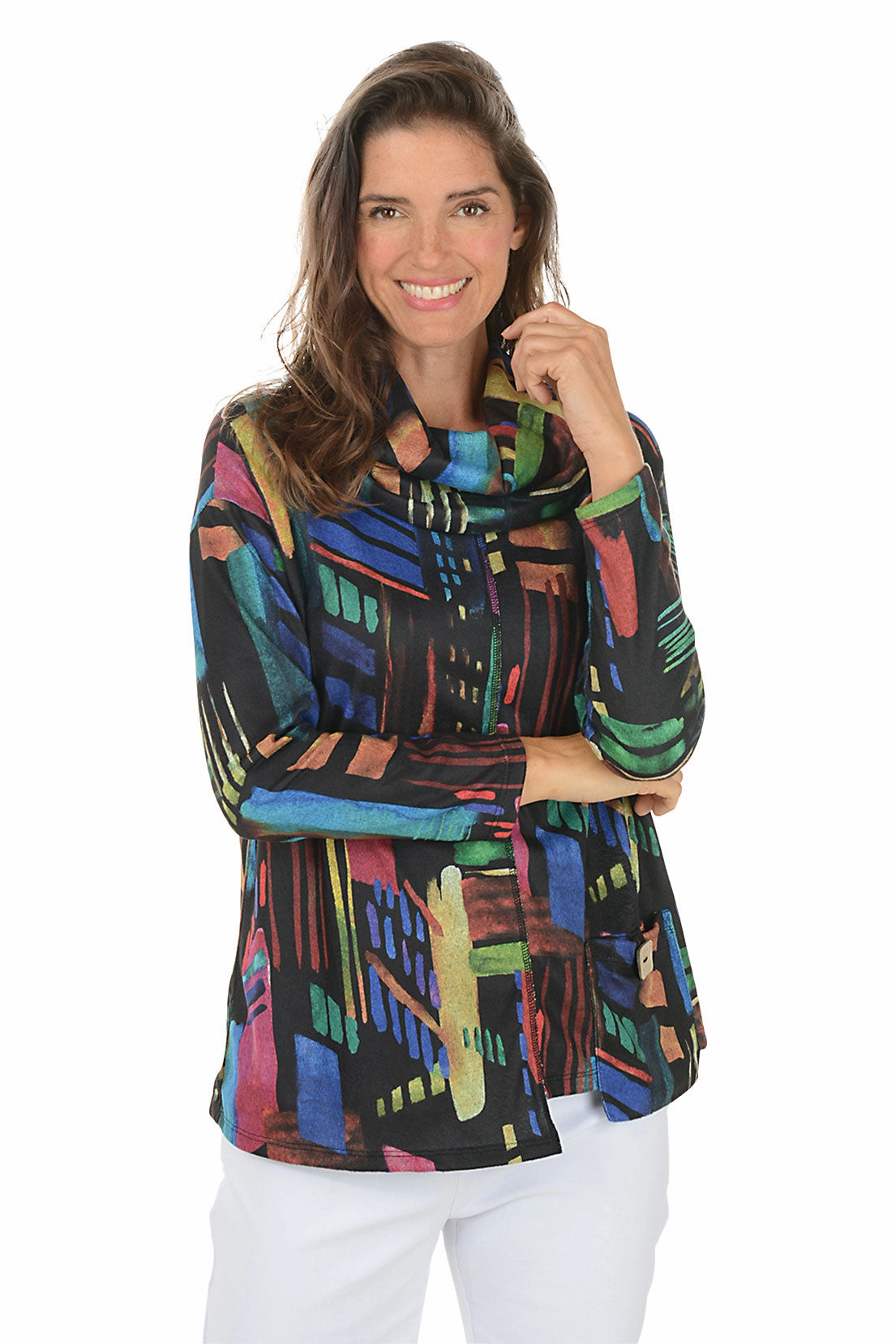 Warm and Snuggly Times Square Cozy Knit Cowl Neck Tunic