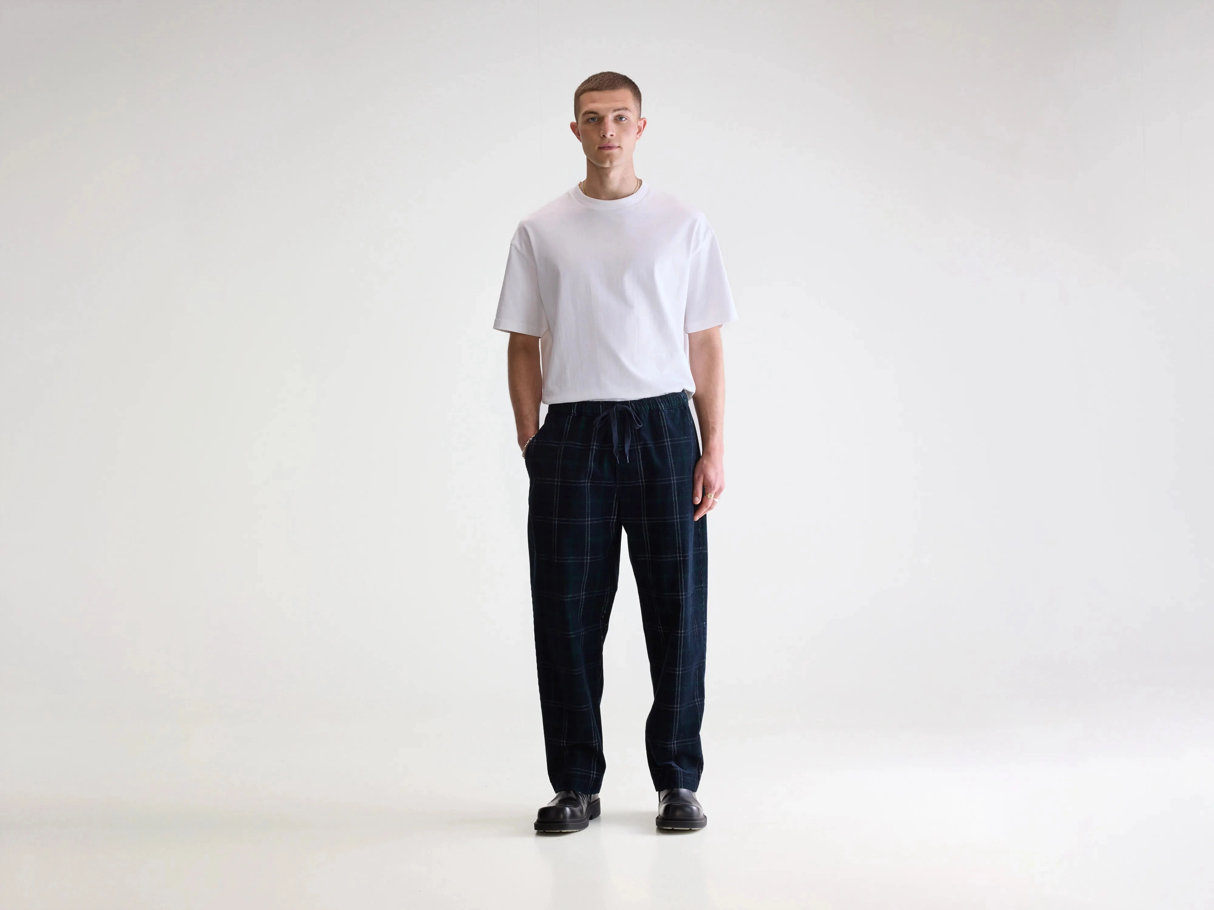 Roomy Shape Slim Stretch Fit Julius baggy trousers (252 / M / CHECK A)