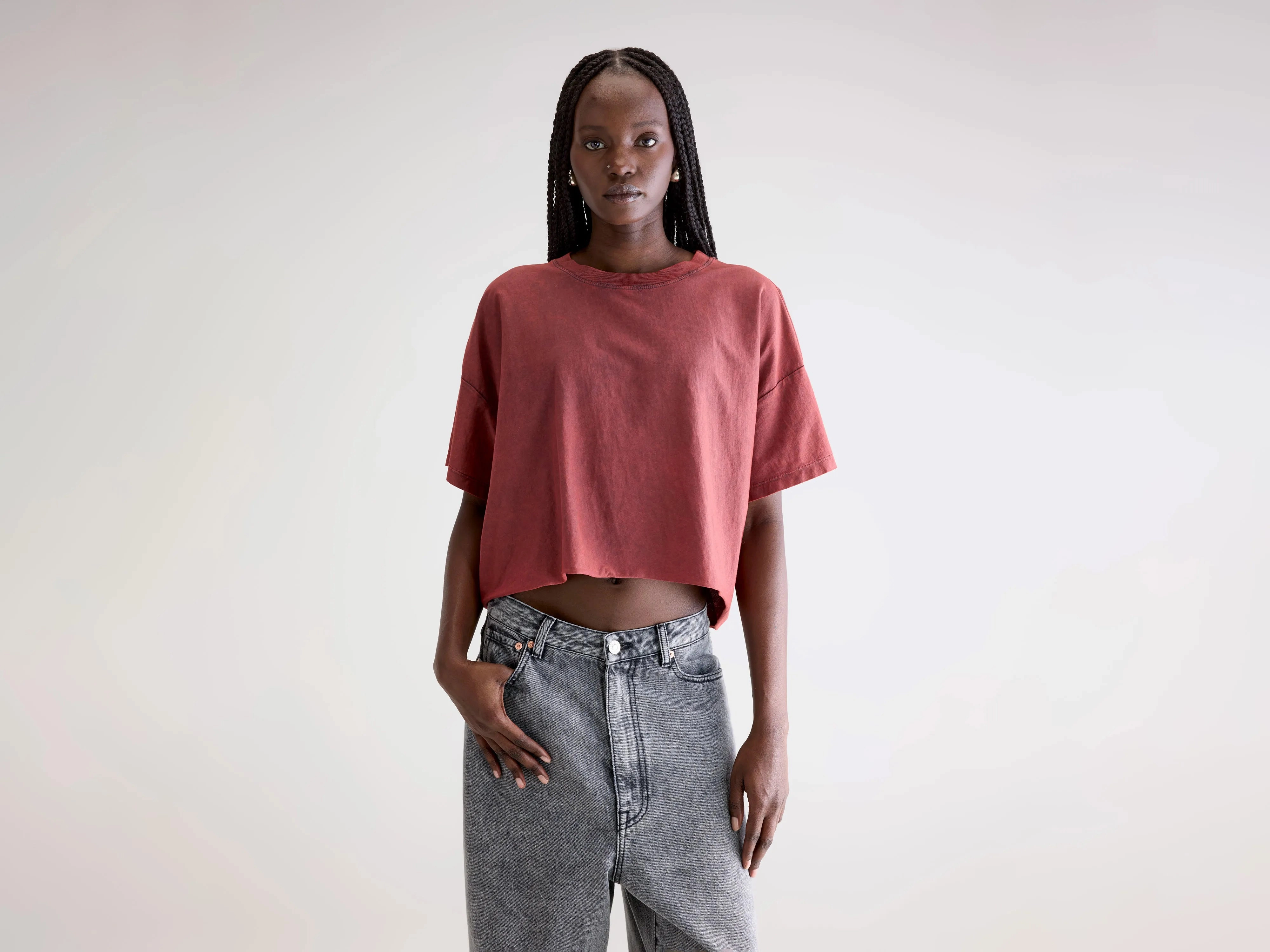 Farpy cropped t-shirt (252 / W / WINE) Breathable Layer