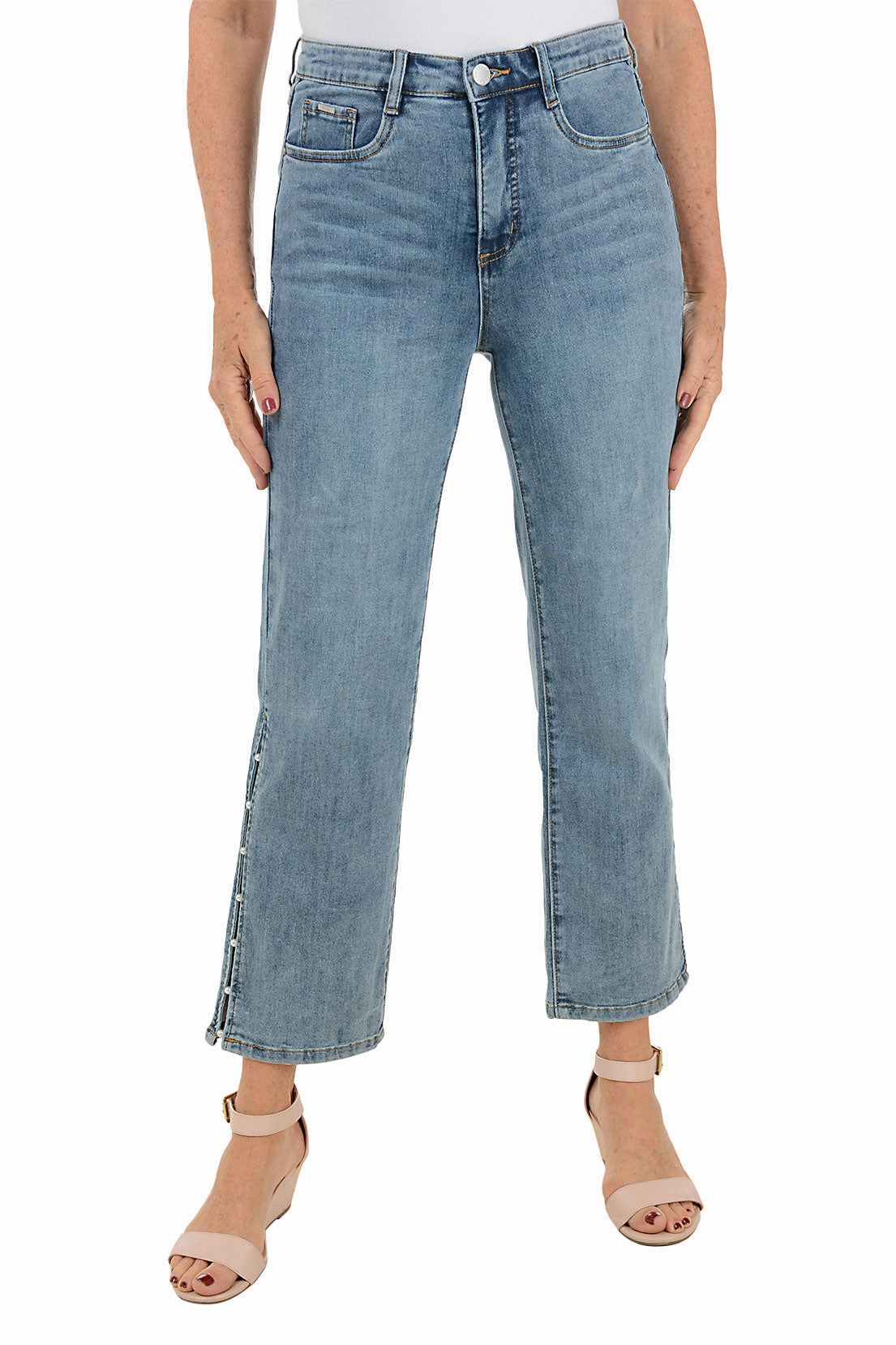 Timeless Comfort Pearl Straight Leg Denim Ankle Pant