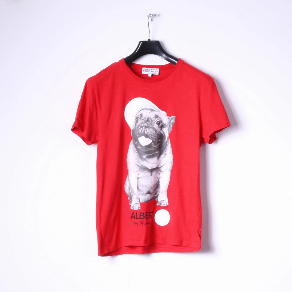 Perfectly Fit High Density Cotton Comic Relief Albert by Rankin Mens S T- Shirt Red Cotton Graphic Dog