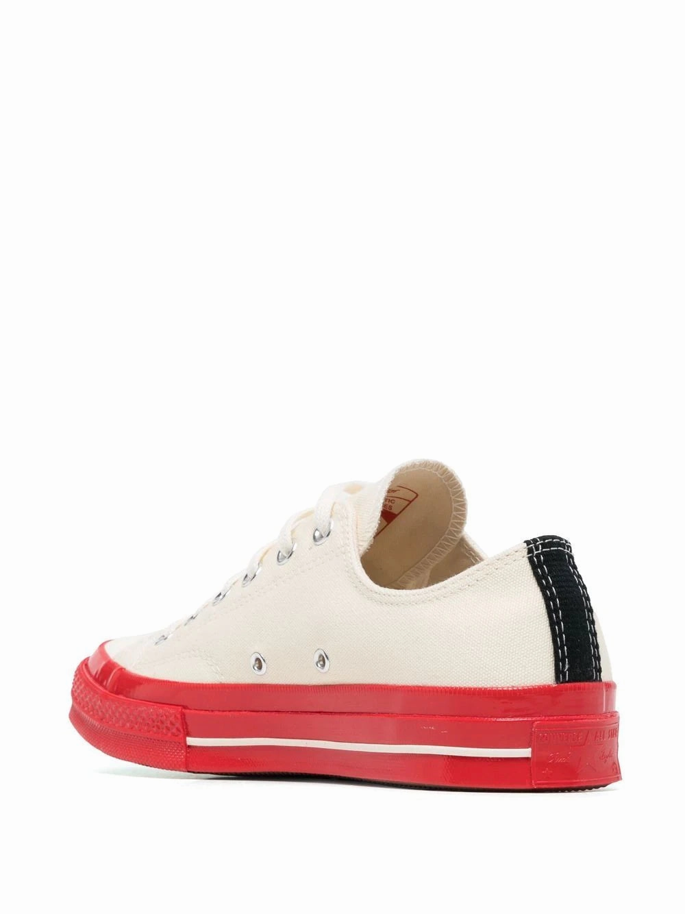 Sleek Fit breathable panels Converse Low 'Chuck Taylor' Sneaker Red Sole - White
