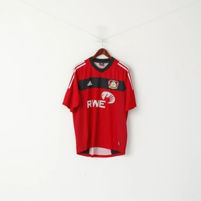 Travel Wear Adidas Bayer Leverkusen Men L Shirt Red Vintage Football Trikot Jersey Philipp Top