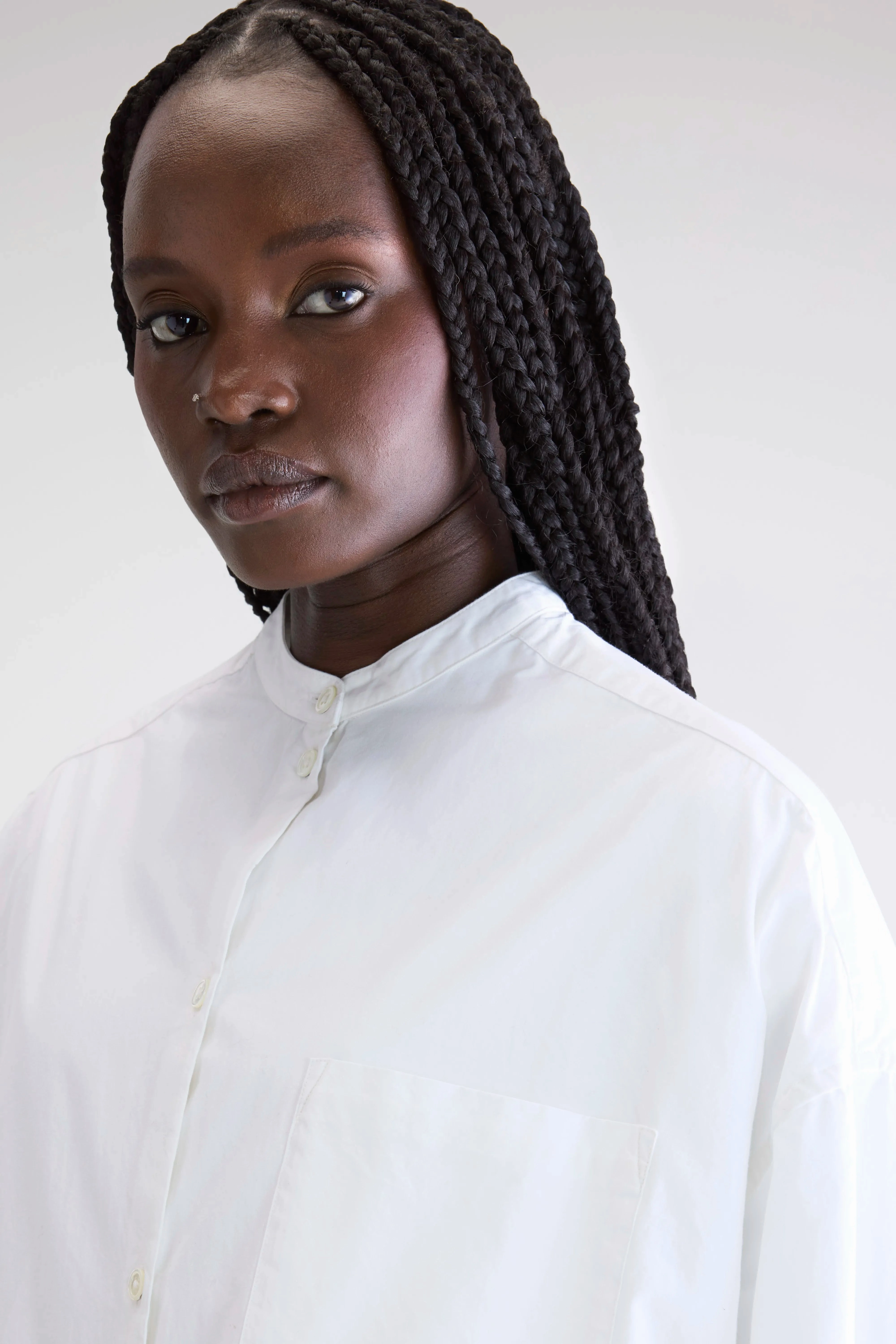 Gorky poplin shirt (252 / W / WHITE) Cozy Layers