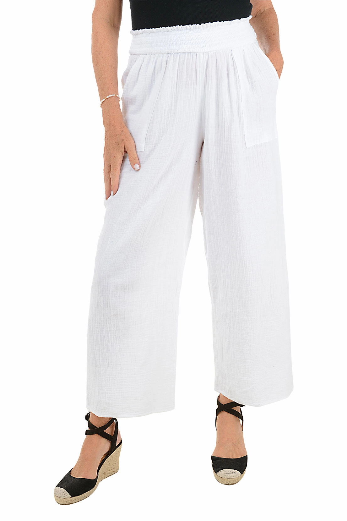 Cotton Gauze Wide Leg Lounge Pant Fast Move