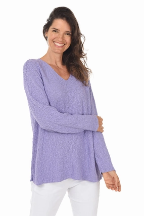 Recycled Polyester UVProtective Layer Cotton V-Neck Long Sleeve Sweater