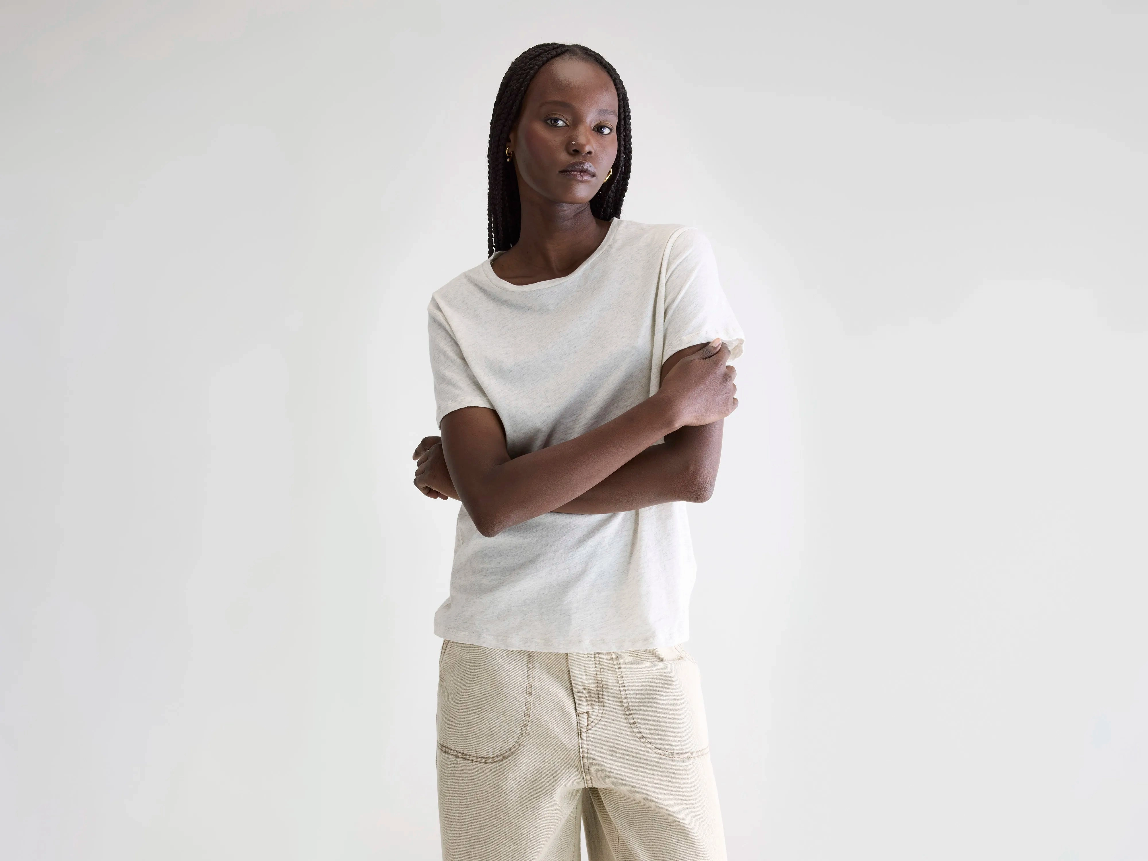 Covi short-sleeve t-shirt (252 / W / OYSTER) Easy to Carry