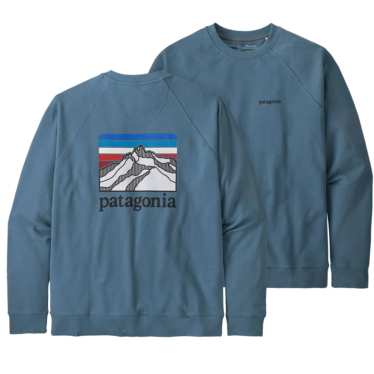 Men's Line Logo Ridge Organic Cotton Sweatshirt Cozy Layer