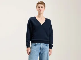 Fellow v-neck sweatshirt (242 / W / NAVY) High Neck Collar Spring clothing