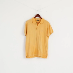 Bohemian style Lyle & Scott Men M Polo Shirt Orange Cotton Heritage Short Sleeve Plain Top