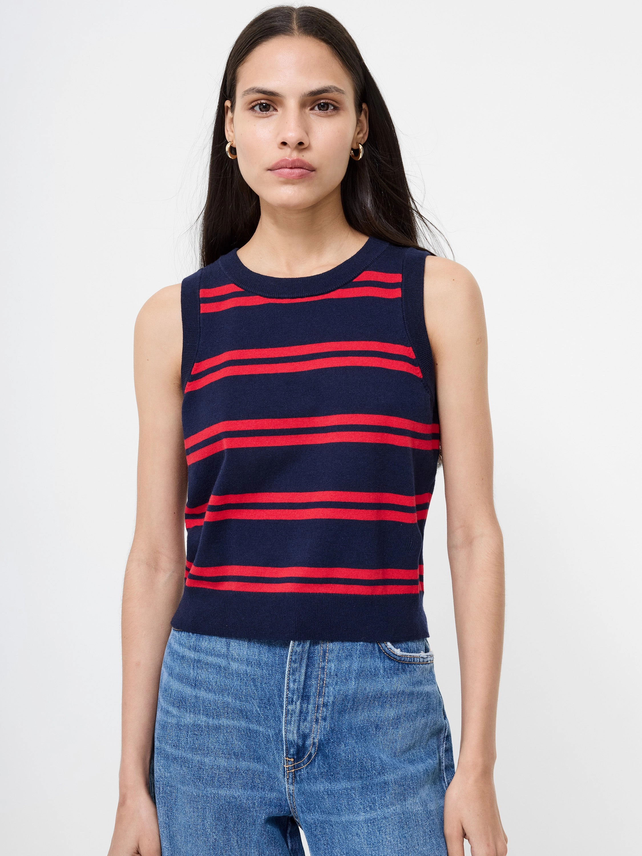Padma Fine Knit Striped Vest Quick drying material