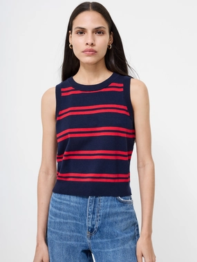 Padma Fine Knit Striped Vest Quick drying material