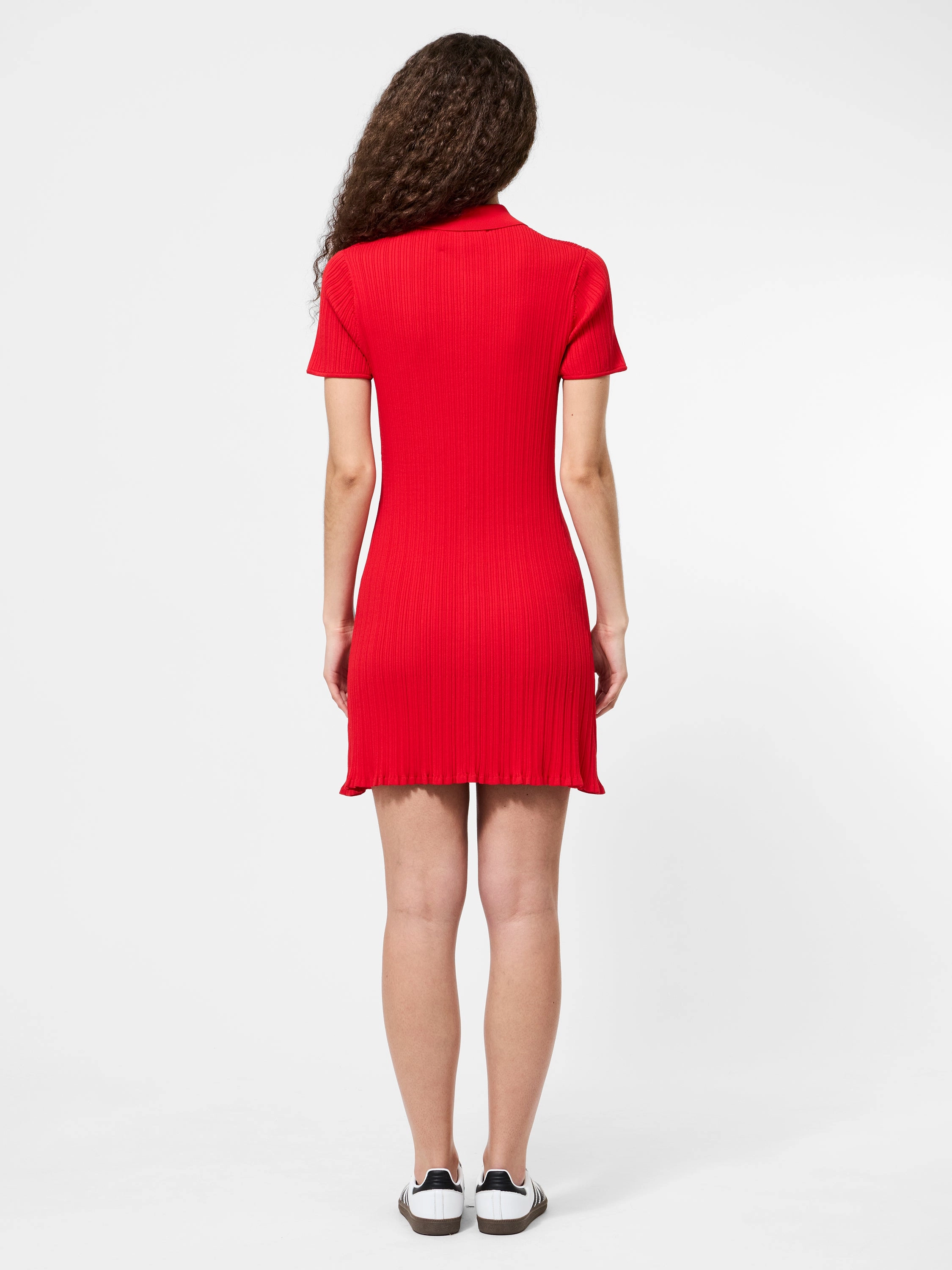 Crinkle Knit Short Sleeve Mini Dress Stylish Appeal Button-Cuff