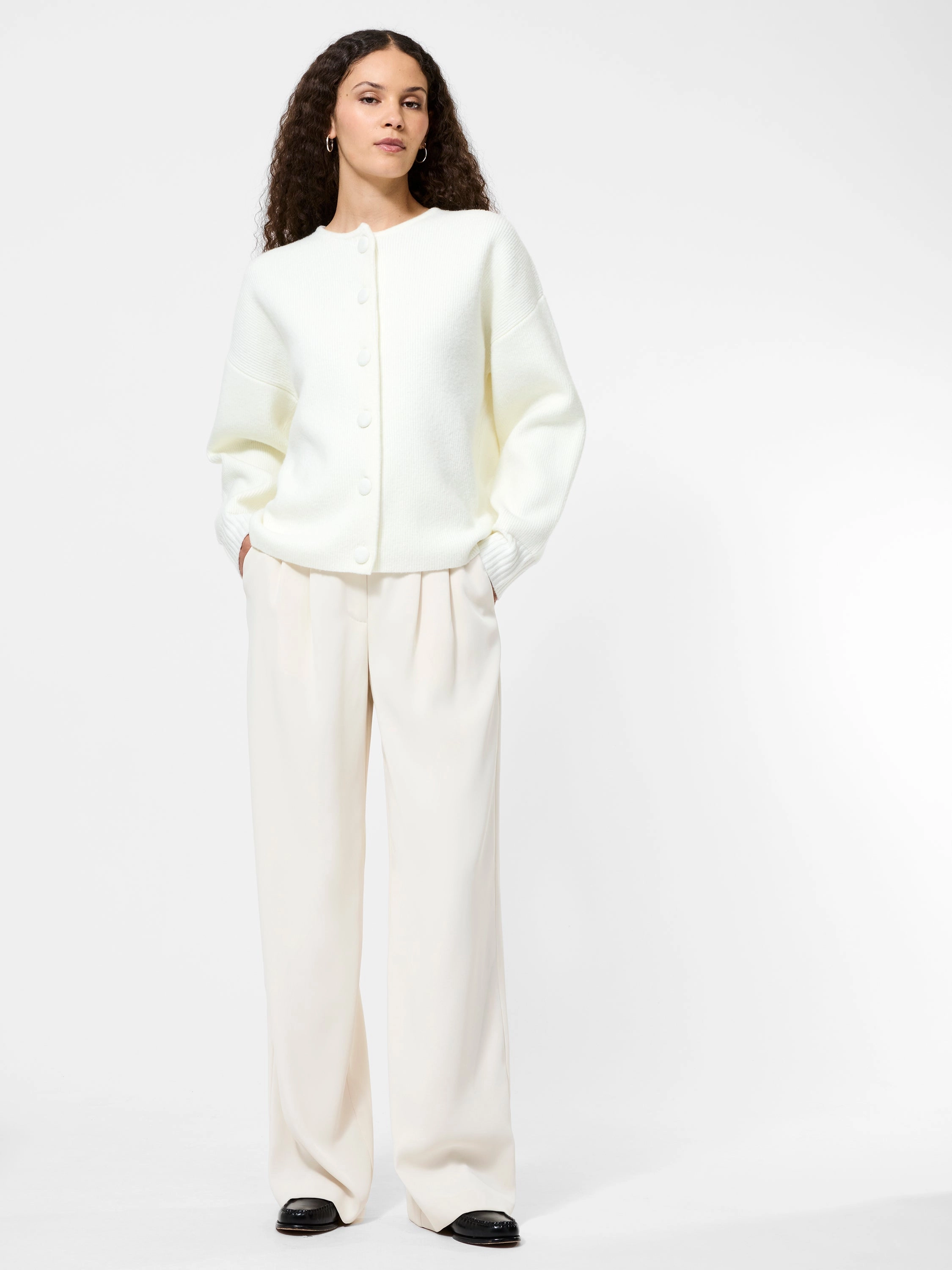 MultiDirectional Stretch Riddley Knit Drop Shoulder Cardigan