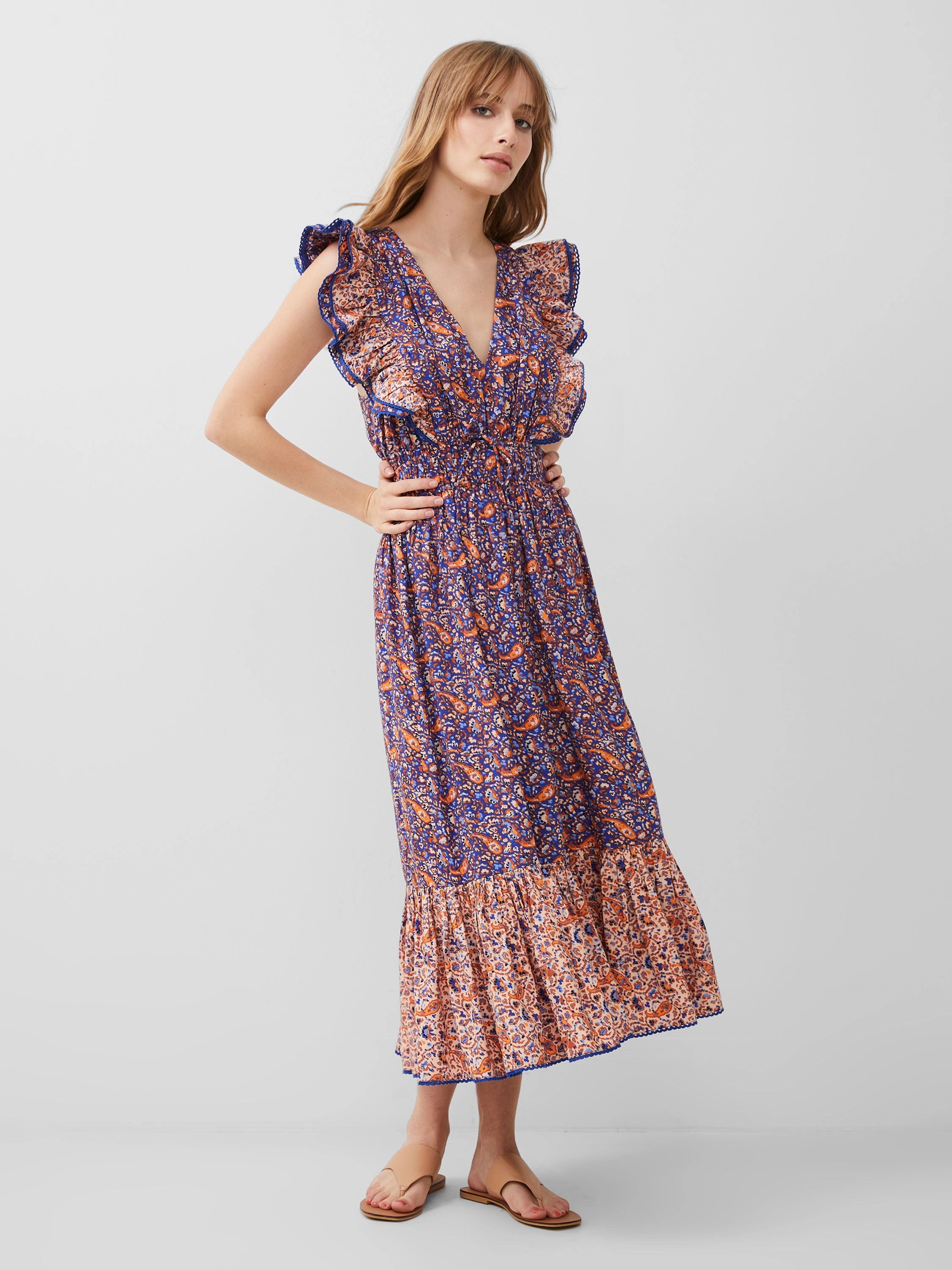 Relax Mode Anathia Blaire Frill Midi Dress
