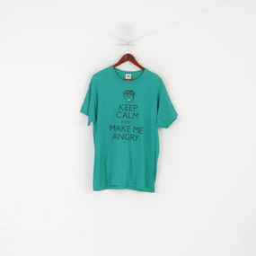 sporty wear long sleeved Marvel Comics Gildan Men L Shirt Green Cotton Graphic Hulk Keep Calm