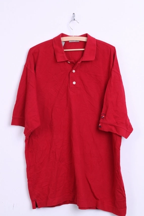 Cutter & Buck Mens XL Polo Shirt Red Cotton Top Jersey Big & Tall Sport Performance