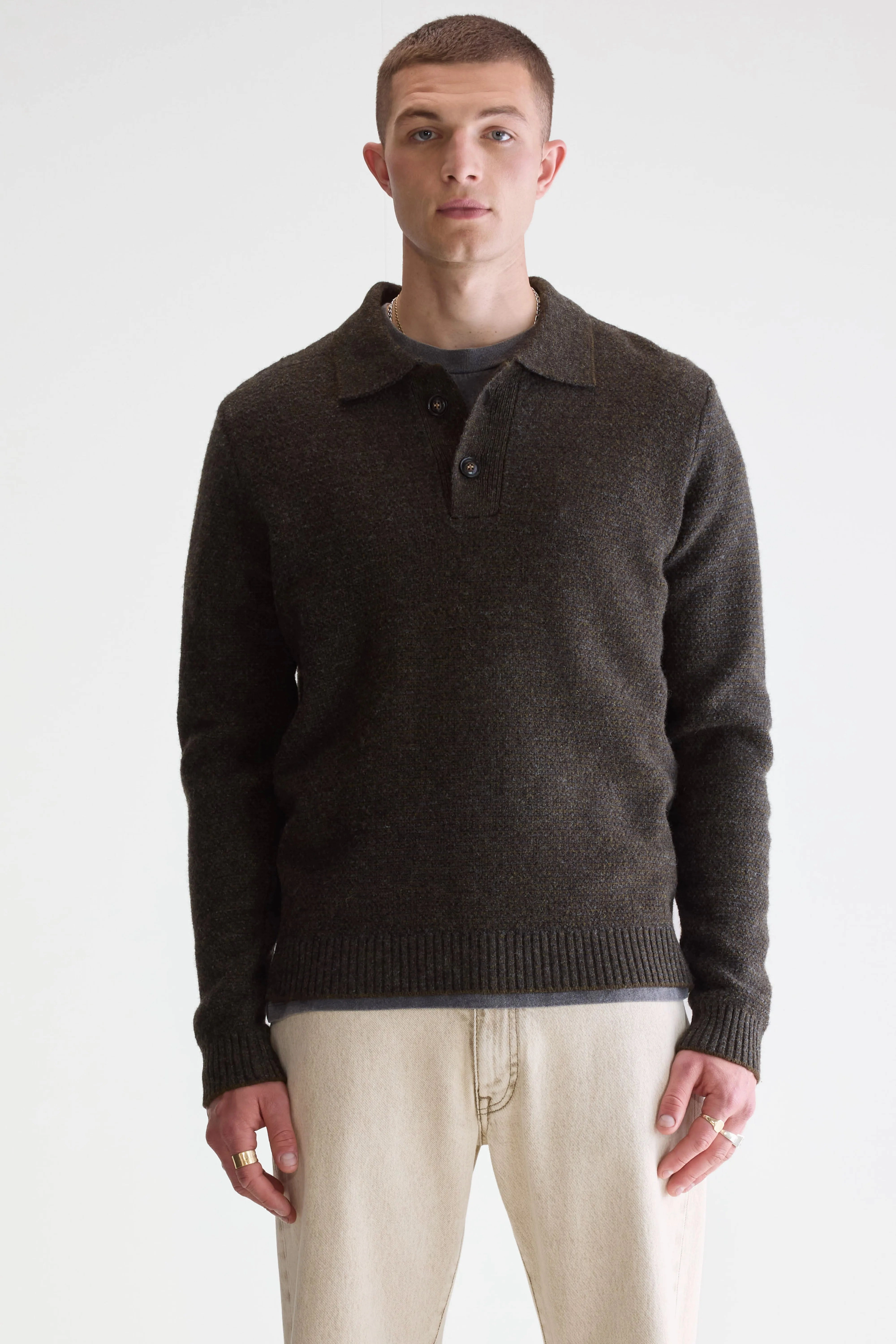 Allui polo neck sweater (252 / M / COMBO B) Layered Neckline