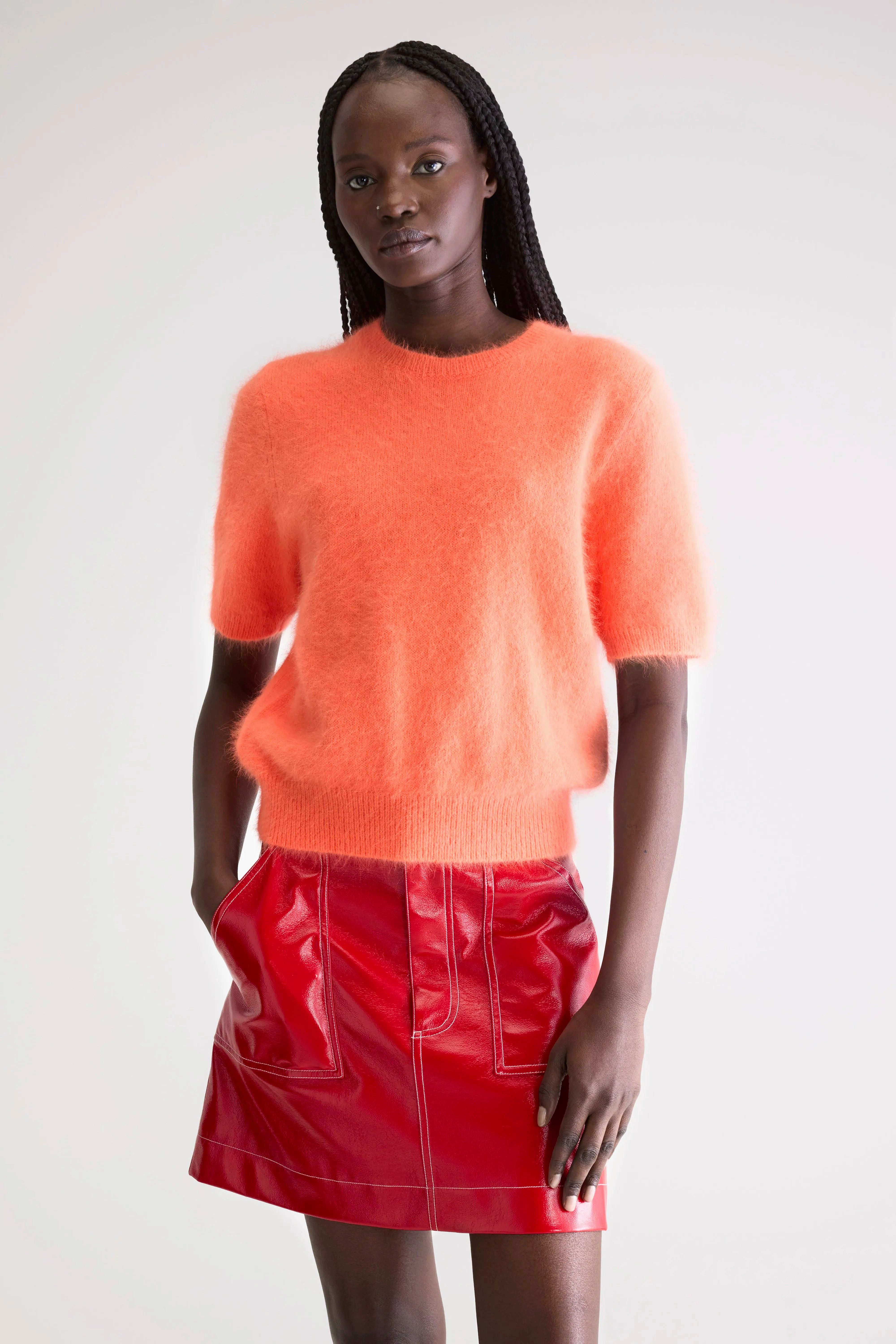 Datad angora-blend sweater (252 / W / METEORA) Layered Knit Design Workday Fit