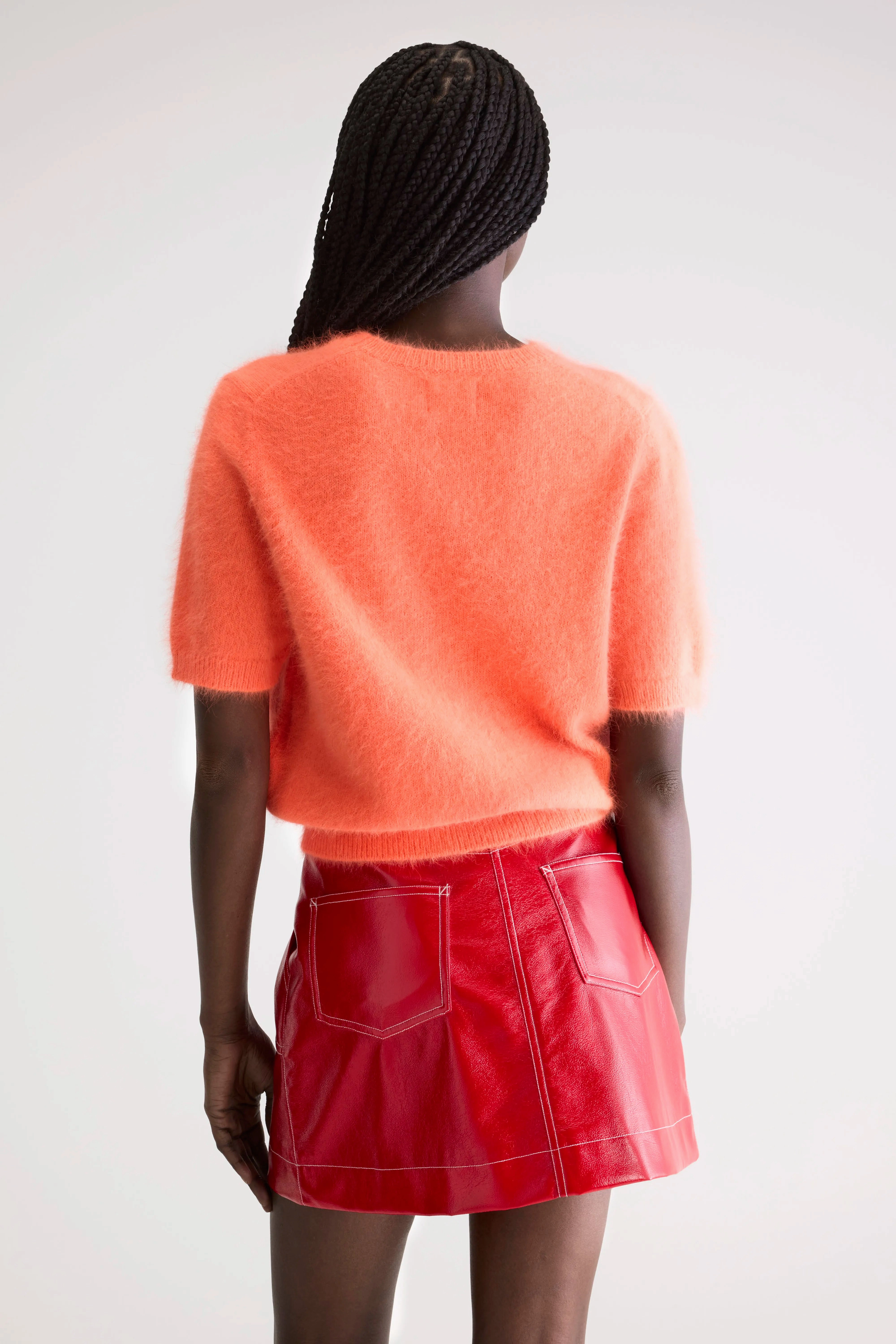 Simple Wear Crewneck Style Datad angora-blend sweater (252 / W / METEORA)