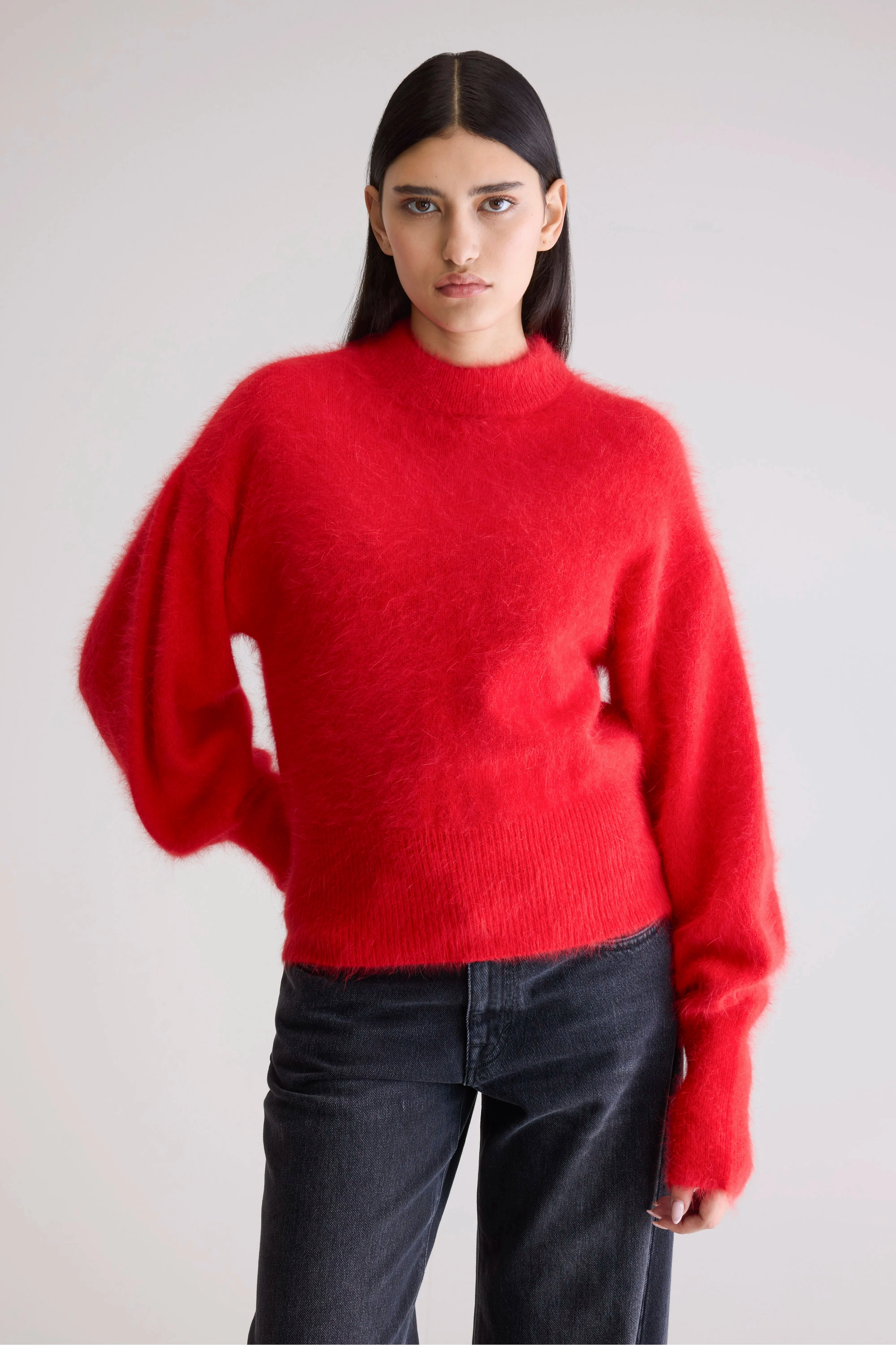 Seasonal Casual Look Dateka Fluffy Sweater (252 / W / SANGUINE)