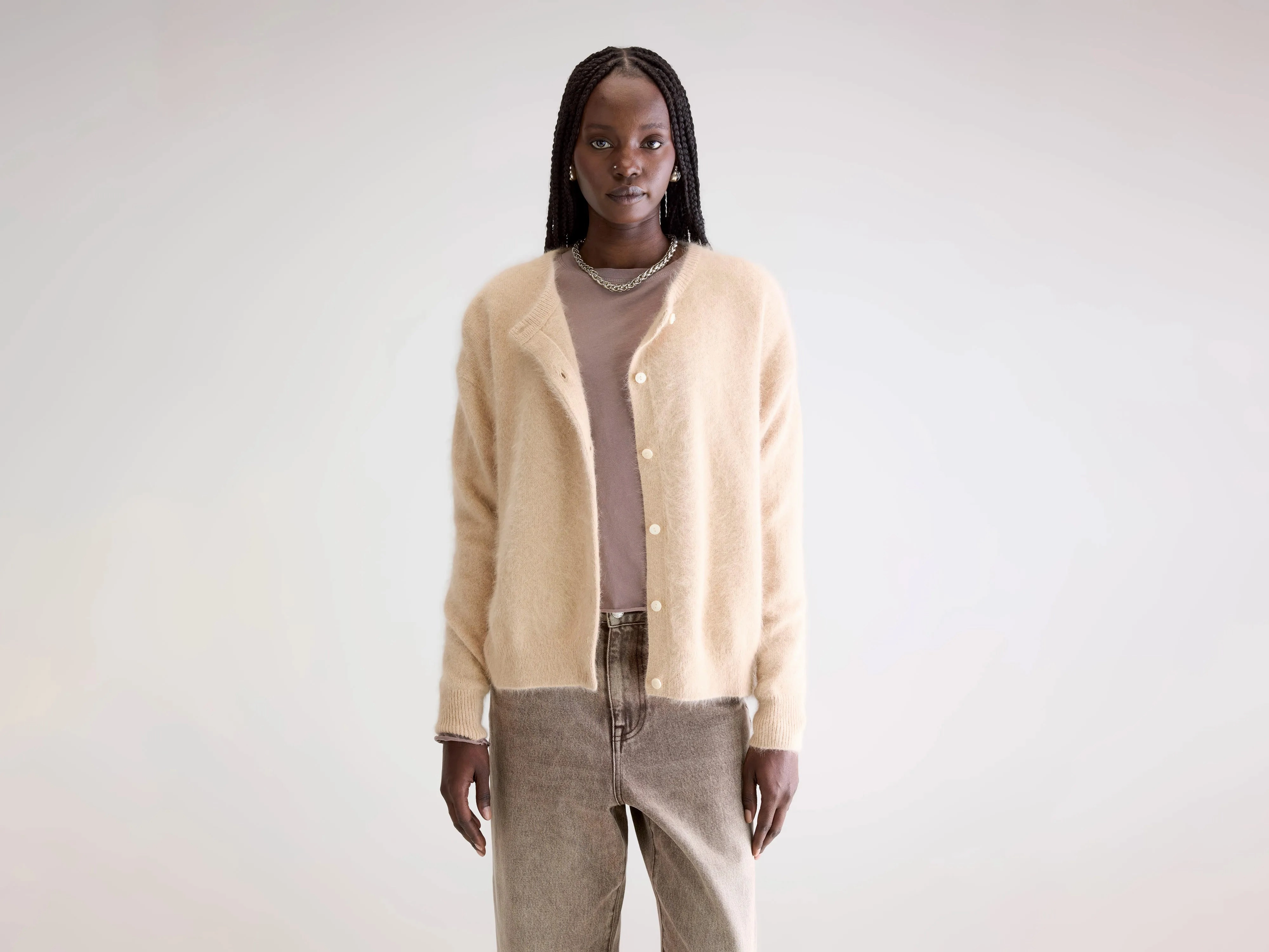 Dathan angora-blend cardigan (252 / W / IVORY) Inner Layer