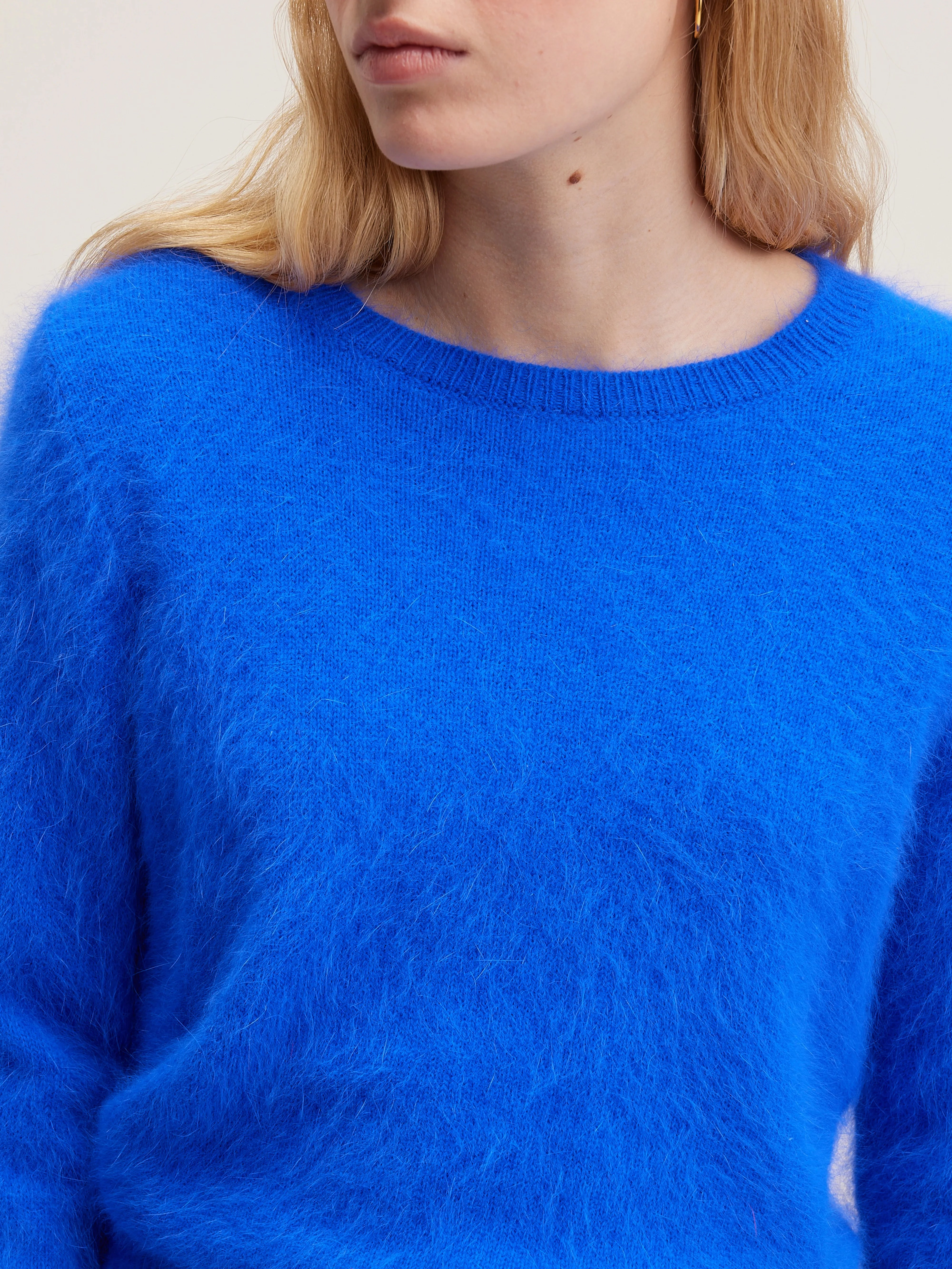Datti angora-blend sweater (242 / W / LAZULI) Garment Washed Lightweight Open Weave