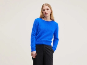 Datti angora-blend sweater (242 / W / LAZULI) Textured Slub Yarn AntiStatic Lining