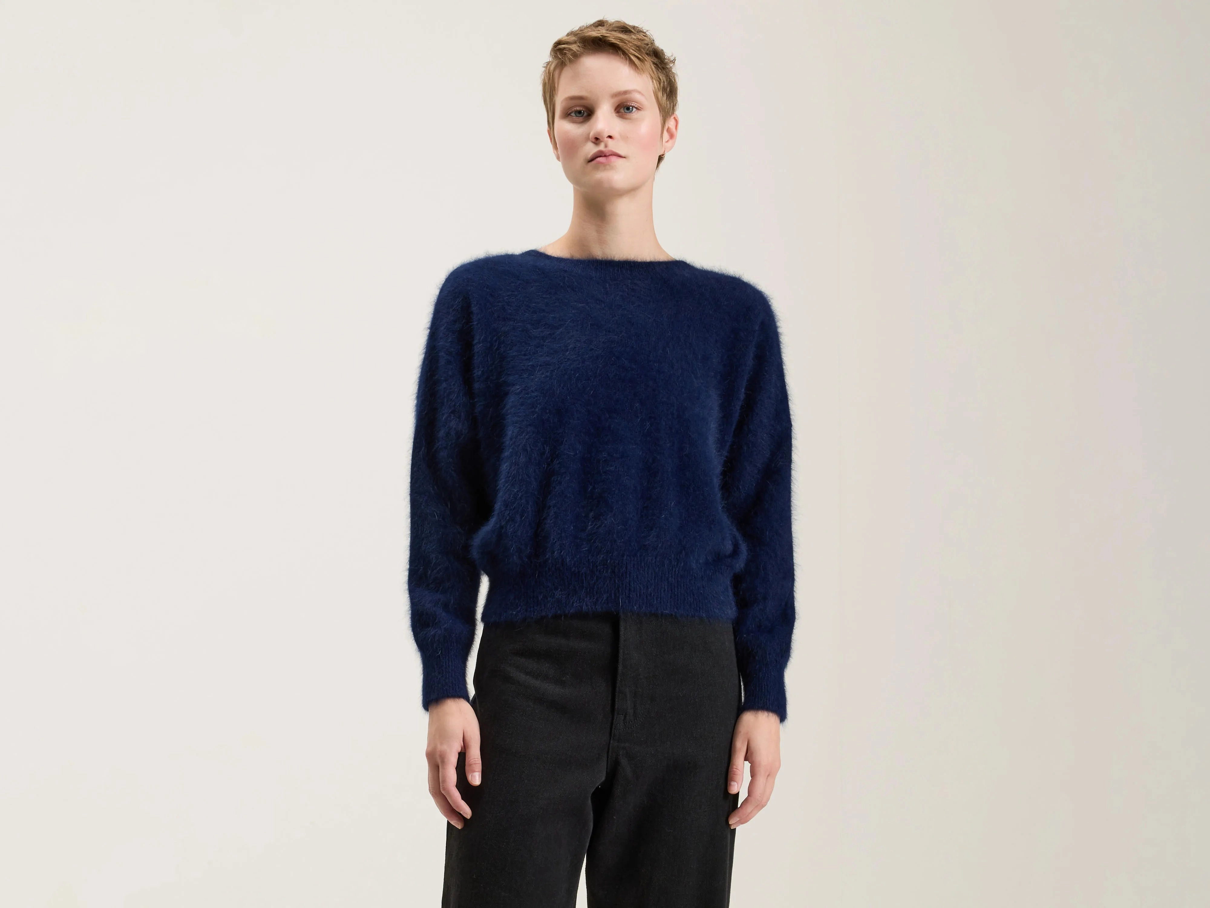 Datti angora-blend sweater (242 / W / NAVY) Relaxed casual fit