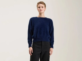 Datti angora-blend sweater (242 / W / NAVY) Relaxed casual fit